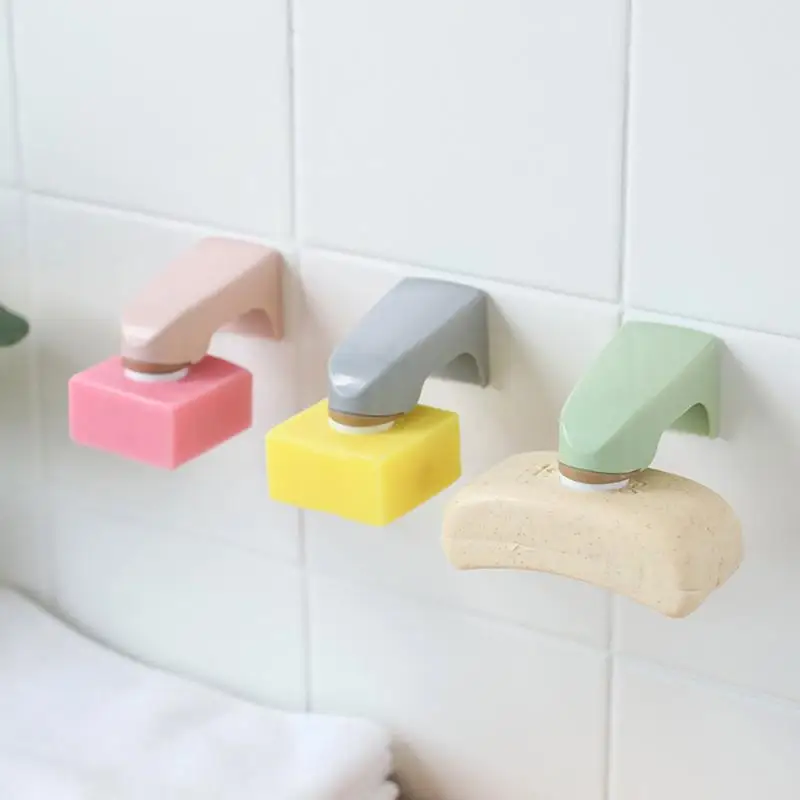 

Home bathroom magnetic soap storage rack soap container perforation free self-adhesive wall-mounted soap dish soap dish