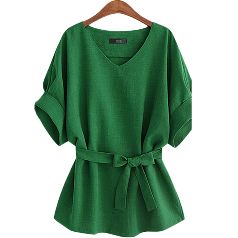 Женская блузка, рубашка, блузки, льняная модная одежда, 4XL, большие размеры, женские стильные топы, женская одежда, летняя 125