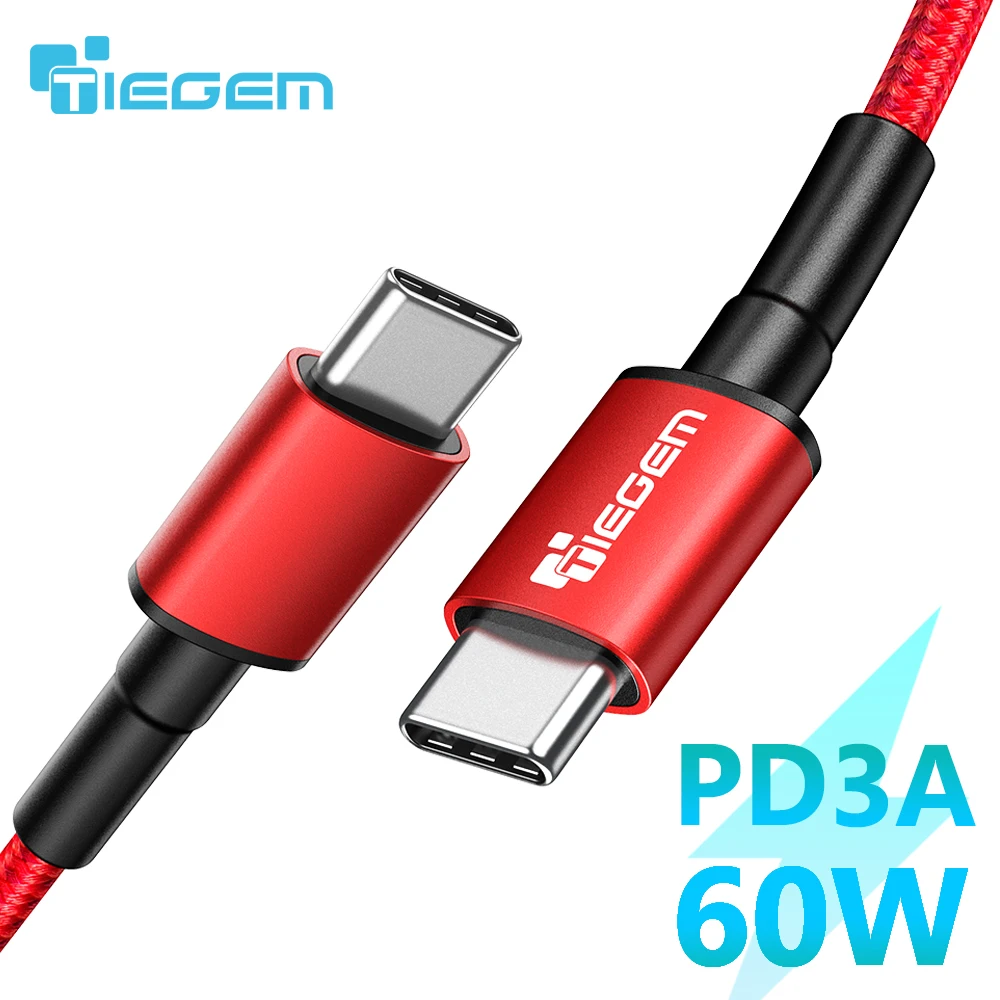 Кабель TIEGEM с USB C на для быстрой зарядки внешний кабель 4 0 Samsung Galaxy Note 10 s9 PD 60 Вт 3A