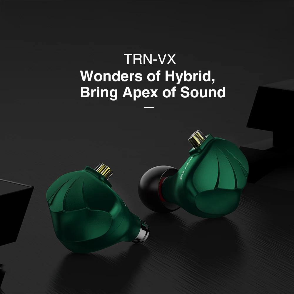 TRN VX 6BA + 1DD Гибридный Металлический в ухо монитор Наушники Hi-Fi спортивные наушники