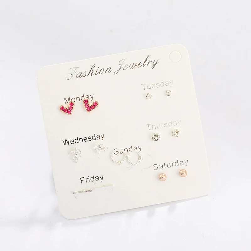 Женские серьги в Корейском стиле гвоздики с милым оленем и любовными листьями