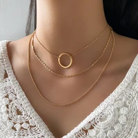 ywzixln trend elegant jewelry multi layer geometry pendant necklace golden color unquie women fashion necklace wholesale n0253