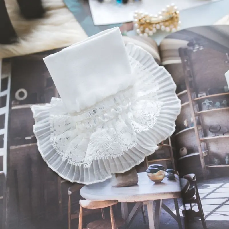 

Women Tiered Ruffles Lace Horn Cuffs Wrinkled Layered Princess Retro Fake Sleeve High Quality