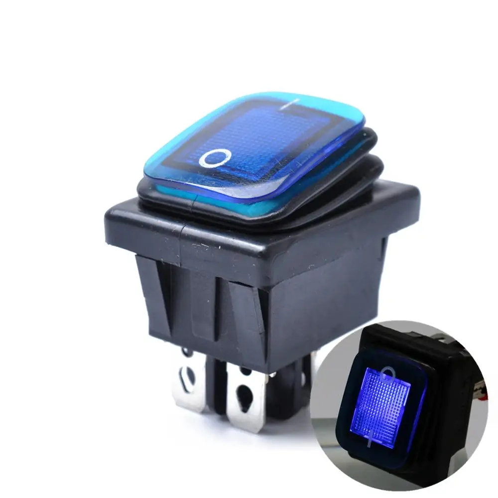 Водонепроницаемый кулисный переключатель с ламсветильник 12 В 4 контакта Dpst DPST