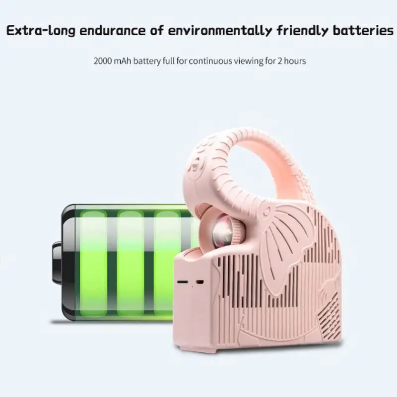 

Rechargeable Kids Mini Elephant Projector Early Childhood Educational Toy Machine Home Media Player Child Handheld Projector