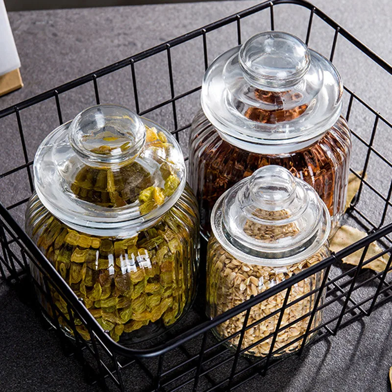 Airtight Jar Glass Food Bottle Honey Pickle Wine Kimchi with Lid Small Storage Household Kitchen Supplies | Дом и сад