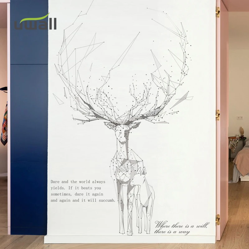 

PVC Nortic Animal Elk Wall Stickers Home Decor Living Room Bedroom Background Wall Decoration Self Adhesive Room Decor Sticker