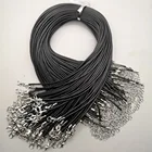 Модная черная Вощеная одежда 1,5 мм 45 см 60 см 70 см + 5 см ожерелье с застежкой-лобстером шнур для ювелирных изделий Подвеска шнуры 100 шт.лот Бесплатная доставка