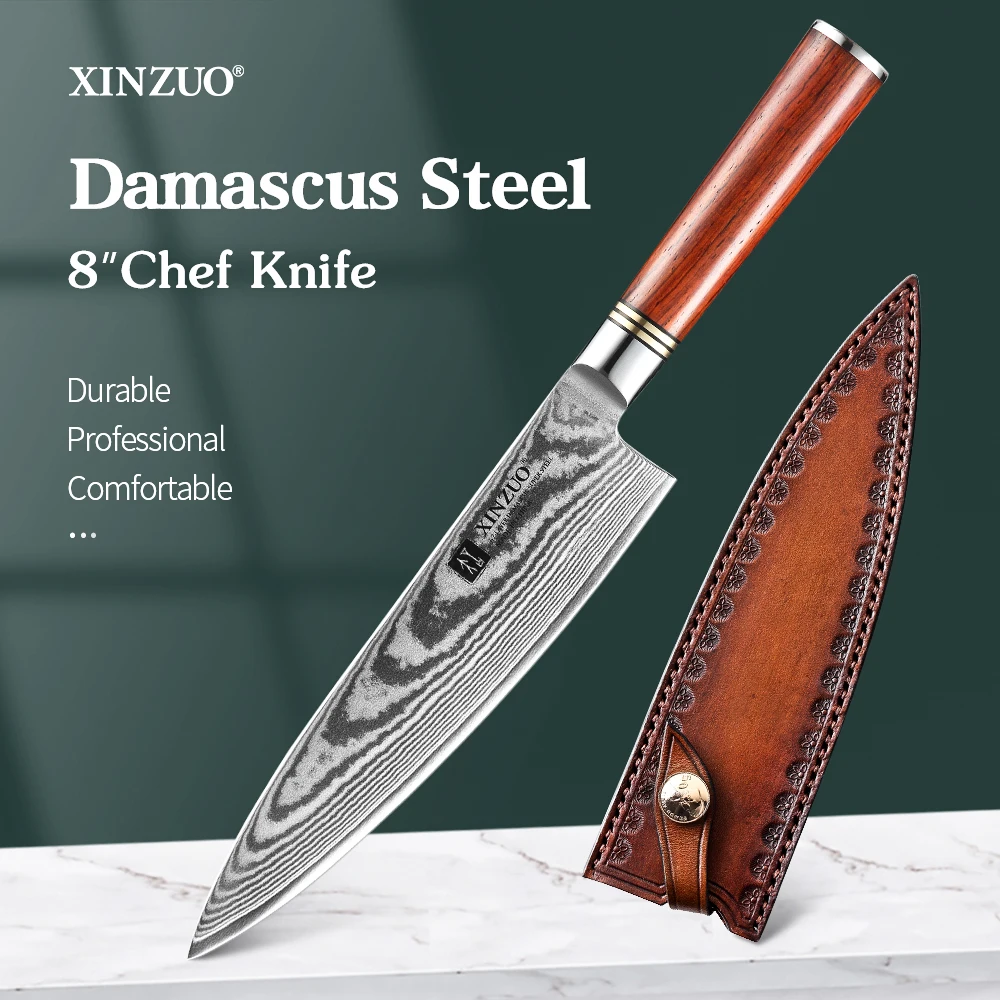 XINZUO 8 ''дюйма шеф-повара Ножи японский 67 слоев Дамаск Сталь Gyuto нож для