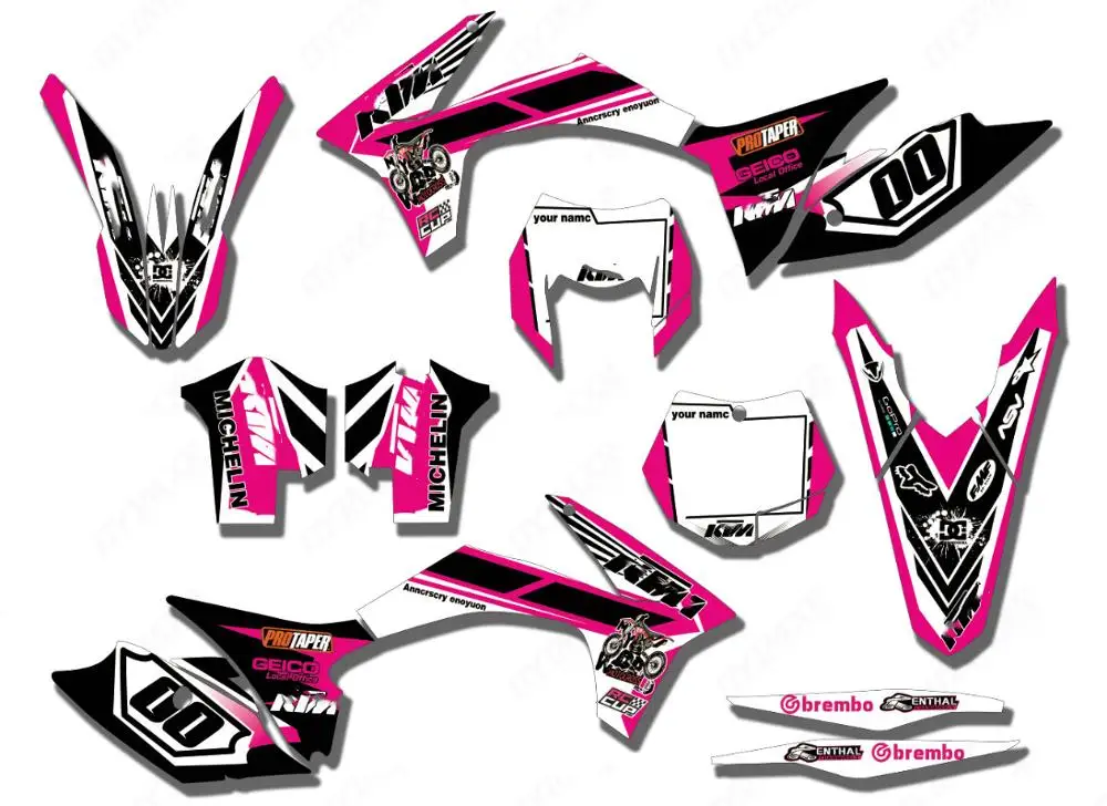 Новый стиль TEAM GRAPHICS с подходящими фонами для KTM 125 200 250 300 350 450 500 SX SXF EXC 2012 2013 XC