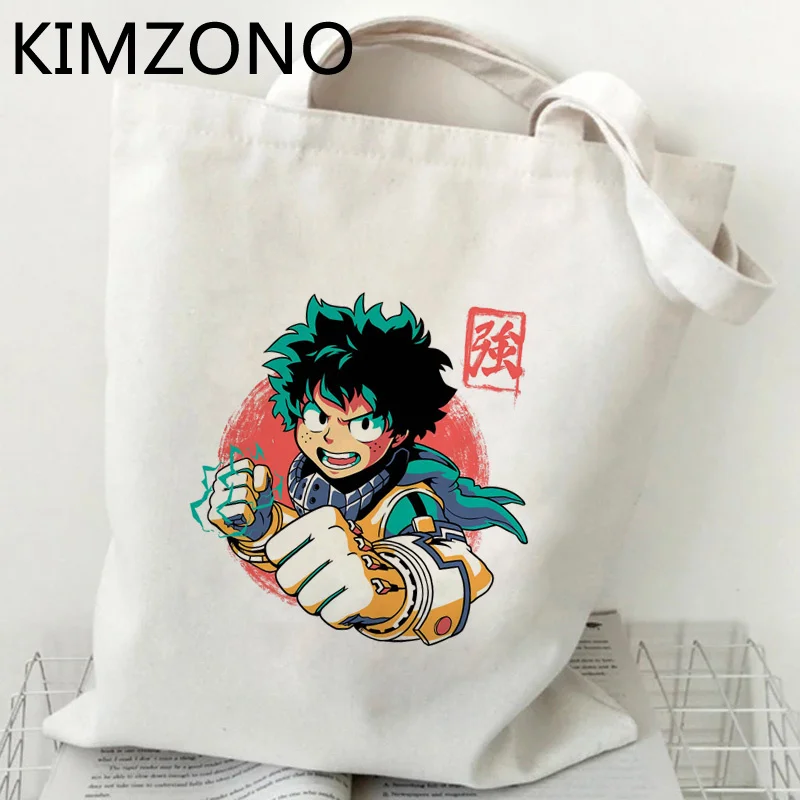 

My Hero Academia Kaminari Denki shopping bag bolsas de tela canvas recycle bag shopper grocery tote bag fabric sac cabas sacolas