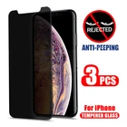 Защитное стекло антишпионское закаленное 1-3 шт., для IPhone X XR XS 11 12 Pro Max SE 2020 8 7 6 6S Plus