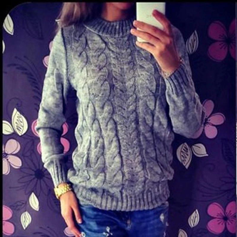 

Women Sweater High Quality Fashion Casual Clothing Female Solid Color O-Neck Long Sleeve Knitted Soft Pullovers Hot Sale Tops