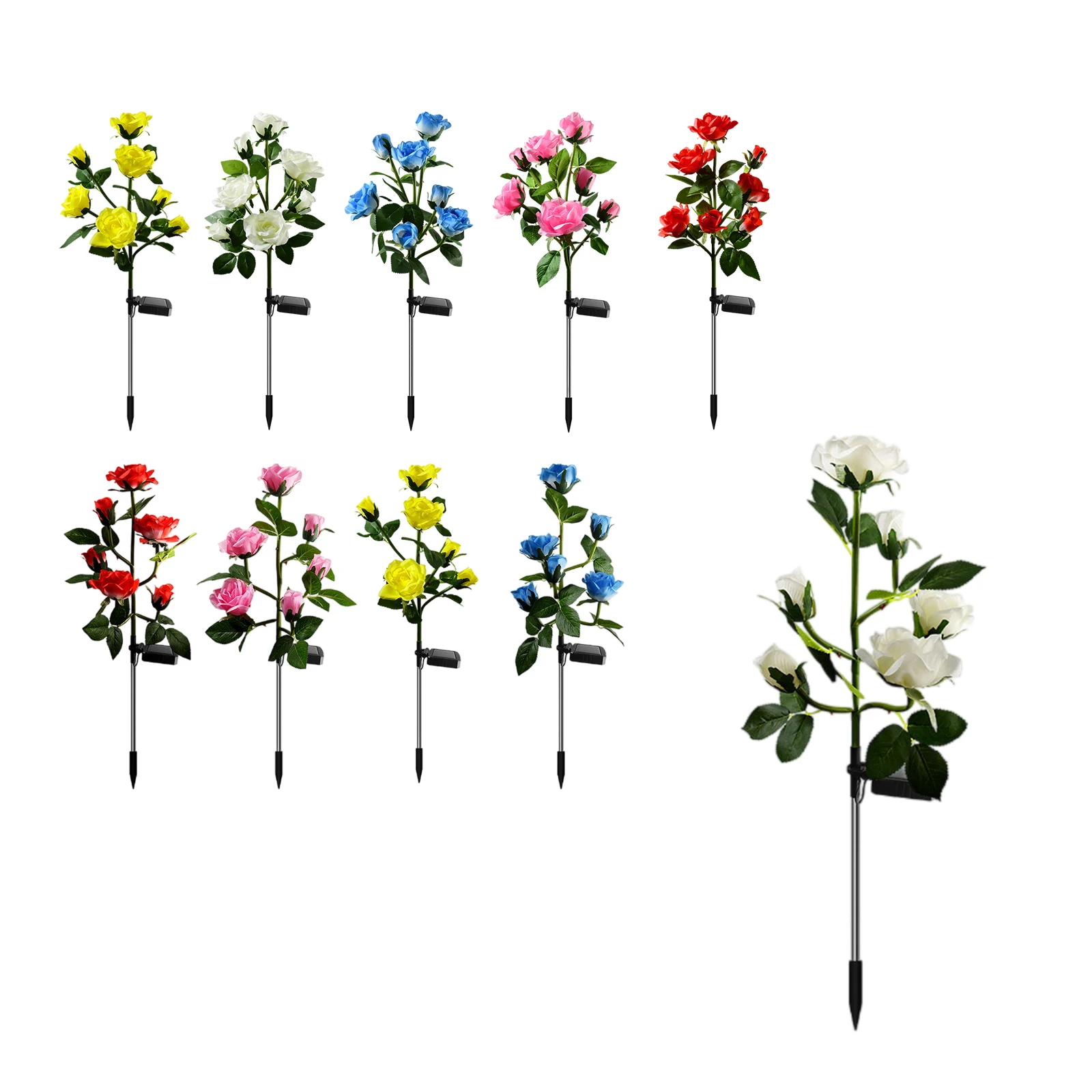 

Водонепроницаемый светильник на солнечной батарее в форме розы, лампа для газона, лампа на колышке, штепсельная лампа в форме розы, водонепр...