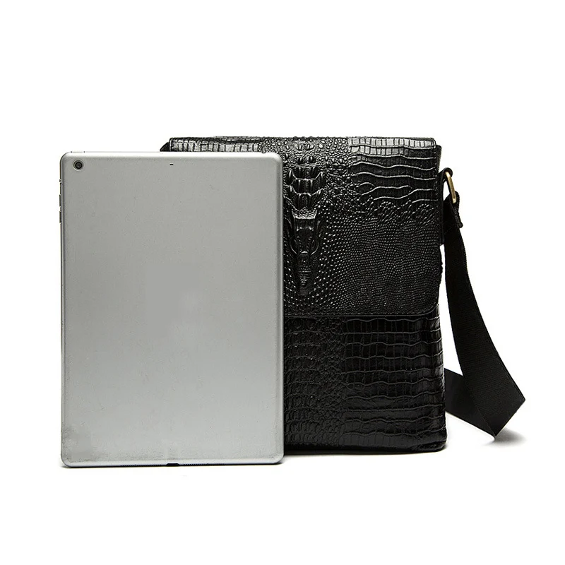 

2018 New Fashion Men Crocodile Business Bag Genuine Leather Shoulder Bag Brand Male Crossbody Bags Men's Briefcase Messenger Bag