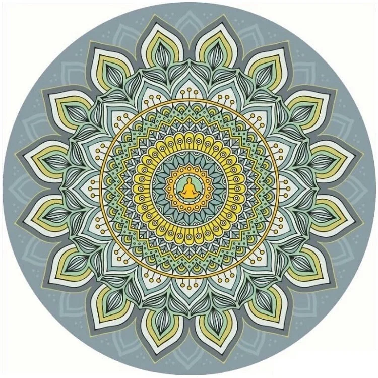 

70CM Round Yoga Mat Natural Rubber Environmental Protection Mandala Tapestry Printing Meditation Mat Bohemian Suede Yoga Mat