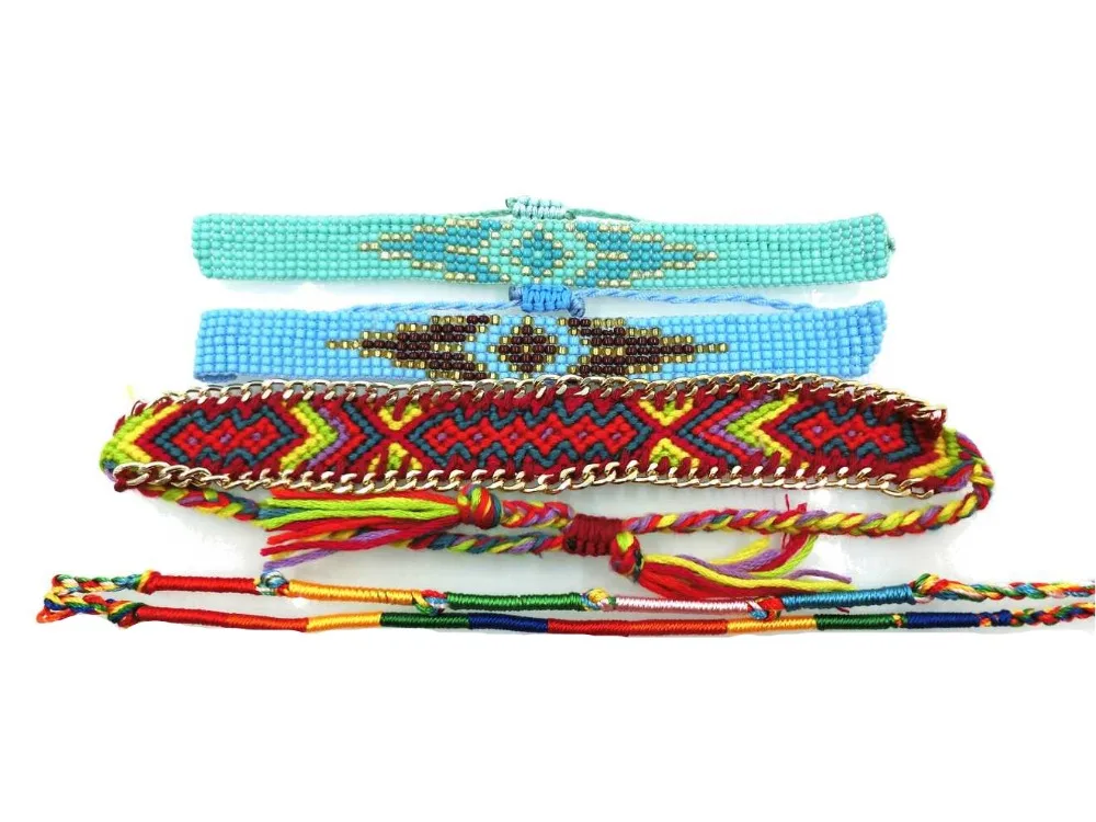AMIU ювелирное изделие богемное плетение хлопок бисер браслет плетеная веревка