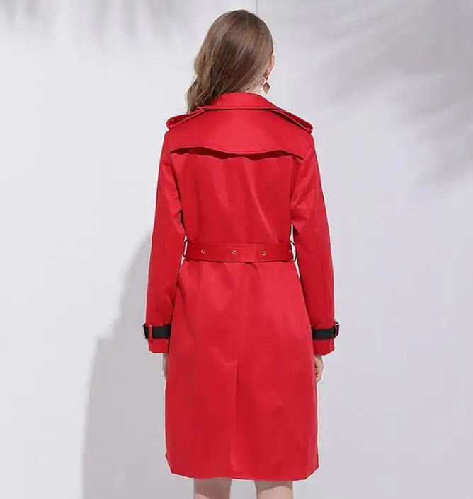 

2020 New Fashion Women's Casual Trench Coat High Quality Vintage Double Breasted Long Coats Autumn Winter Windbreaker Outwear