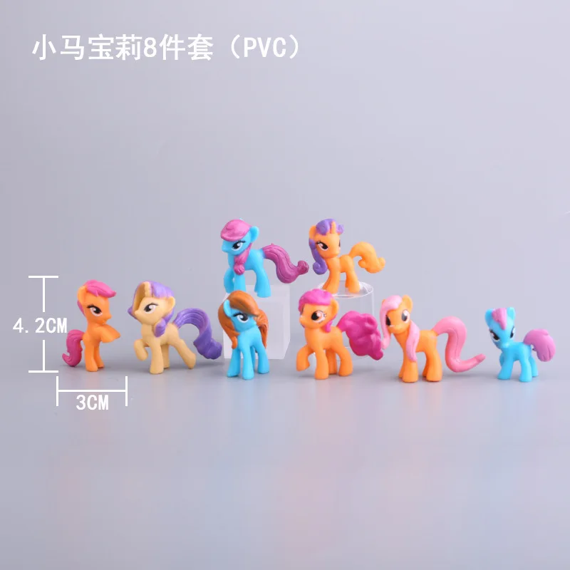 

8pcs Hasbro My Little Horse Decorative Ornaments Micro Landscape Model Toys Dolls Dolls Ornaments Girls Toys anime figure toys