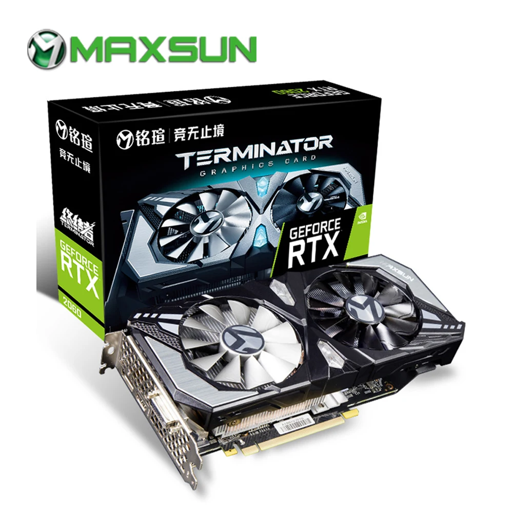 Игровая видеокарта MAXSUN rtx 2060 6G GDDR6 192bit NVIDIA Turing TU106 HDMI + DP DVI 1365MHz 14000MHz RTX2060 12nm| |