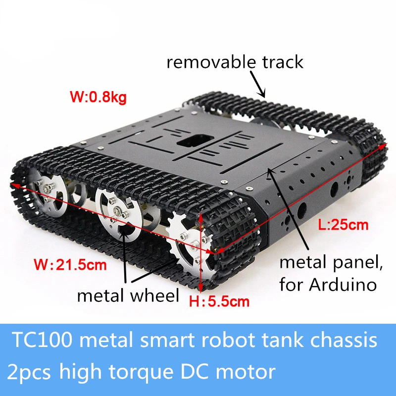 TC100 металлический RC Танк шасси комплект умный гусеничный робот образование 2 шт