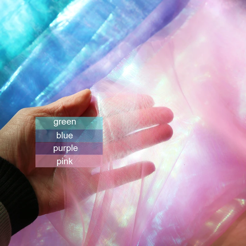 50 см * 150 сценическая Лазерная блестящая марлевая декоративная ткань цветная
