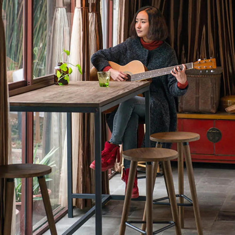 Новый барный стул в промышленном стиле из твердой древесины креативный простое