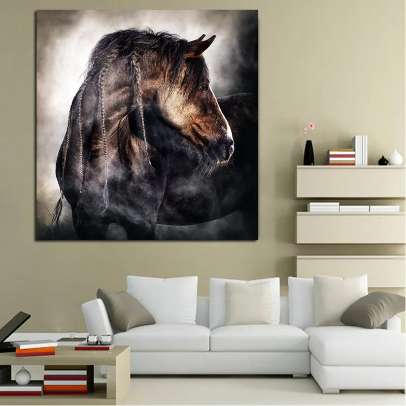 Современный лошадь Wall Art Холст Картина печатный плакат картина постер животного