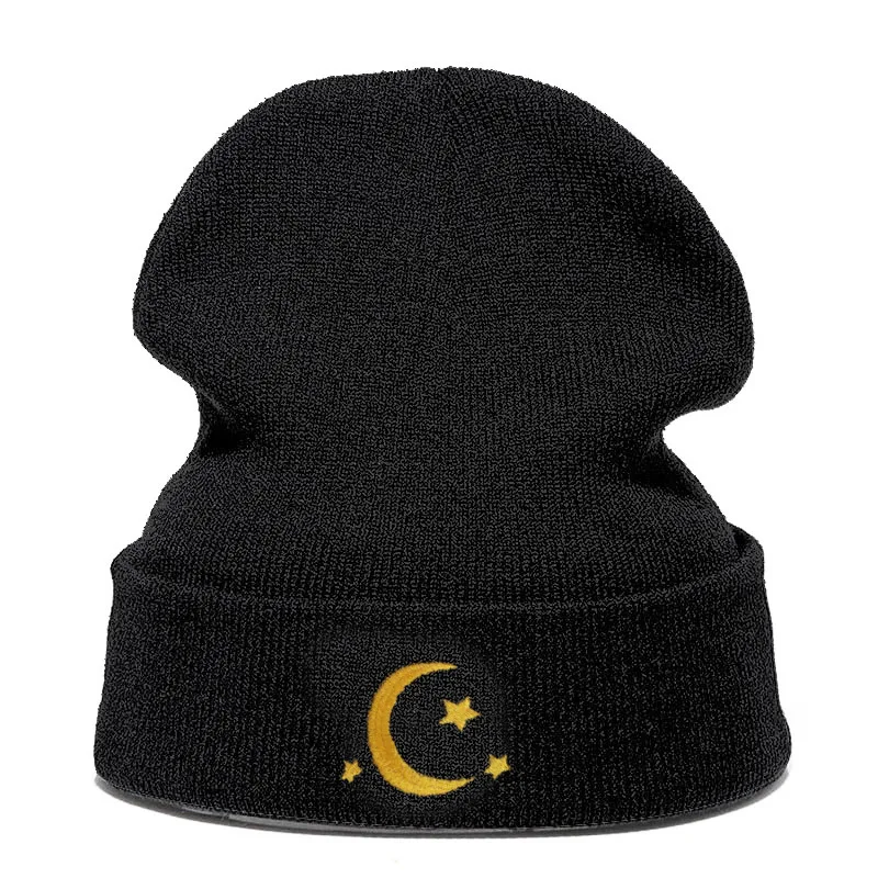 

Winter Hats Black Beanie Embroidery Ear Portection Bonnet Men Women Autumn Winter Knitted Hat Skullies Warm Hip Hop Ski Cap
