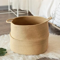 nordic style hand woven laundry basket foldable storage basket home green plant pot decoration debris basket