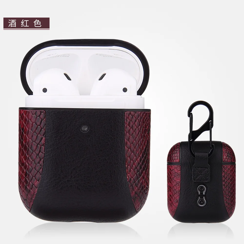 Роскошный чехол для наушников для Apple Airpods ремешок из натуральной кожи с кнопками чехол для наушников Аксессуары для наушников для Airpods чехол - Цвет: upgrade
