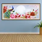 Картина из квадратныхкруглых страз 5D с изображением белого павлина, пейзаж с цветком Алмазная вышивка, пейзаж, мозаика, вышивка крестиком, домашний декор