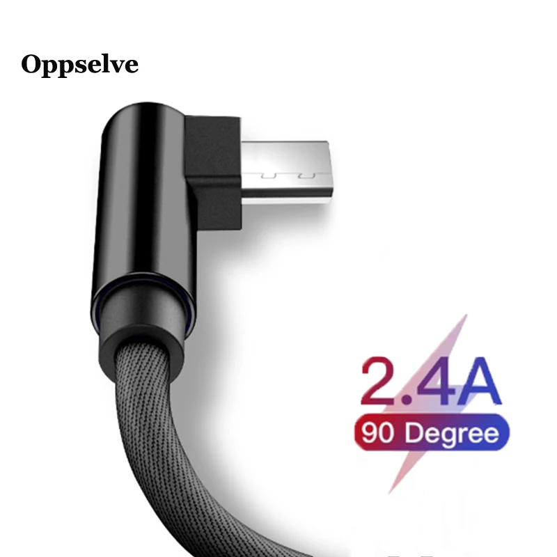 Oppselve 1 м 2 кабель Micro USB для Xiaomi Redmi Note 5 Pro 4 90 градусов зарядки и передачи данных Samsung