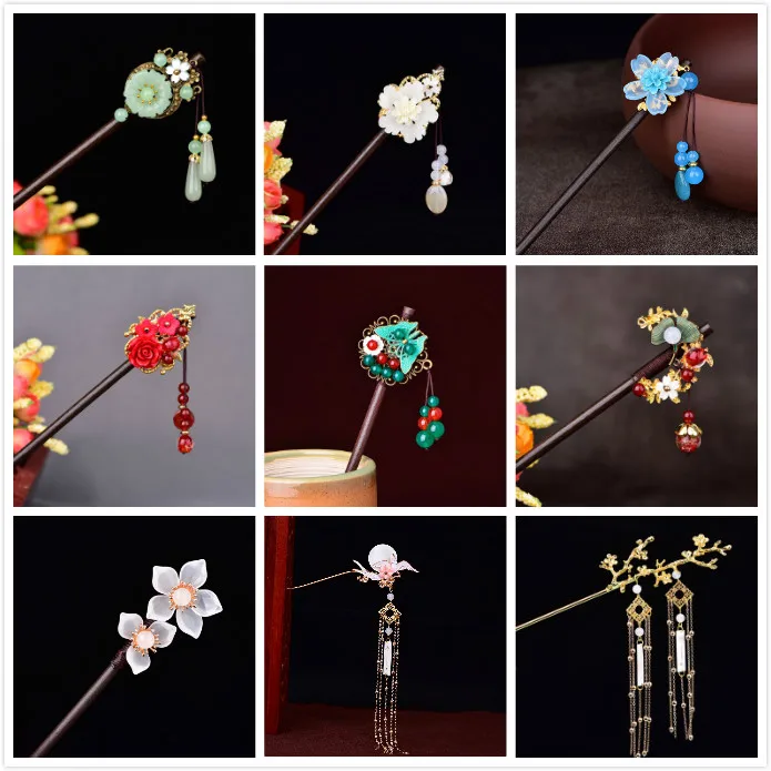 Женская заколка в винтажном стиле цветная глазурь искусственный цветок
