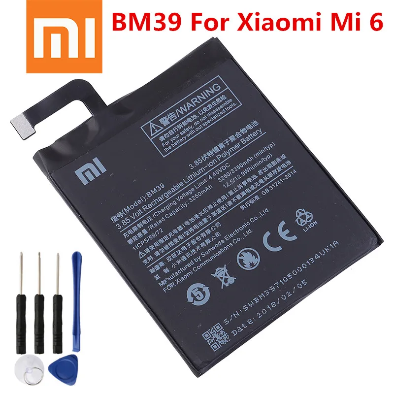 2020 оригинальный аккумулятор Xiaomi BM39 для Mi 6 Mi6 высококачественные