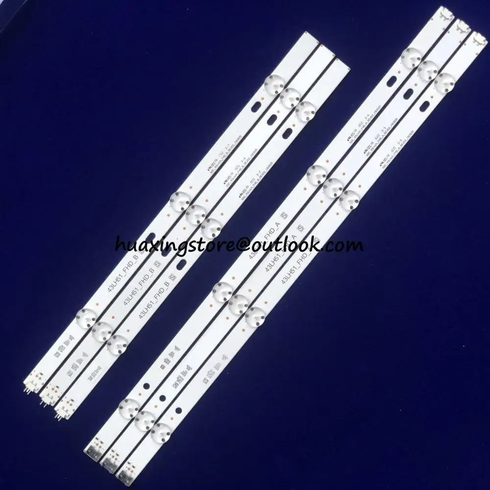 

60pcs=10SETS LED backlight strip for LG 43LH5100 43LH5700 43LF510V LF51_FHD_A LF51_FHD_B LGE_WICOP_FHD 43INCH_REV00_A/B_150511