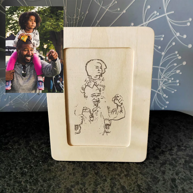

Photo on Wood Engraved Gift Engraved Family Photo Wedding Day Photo Wood Photo Birthday Gift Picture Frames