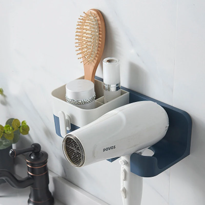 Ванная комната настенный пластиковый фен для волос Органайзер держатель мелочей