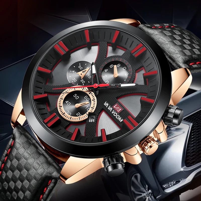 Men's Watches Top Brand Luxury Analog Business Quartz Watch Man Waterproof Chronograph Luminous Leather Sports Watch For Men