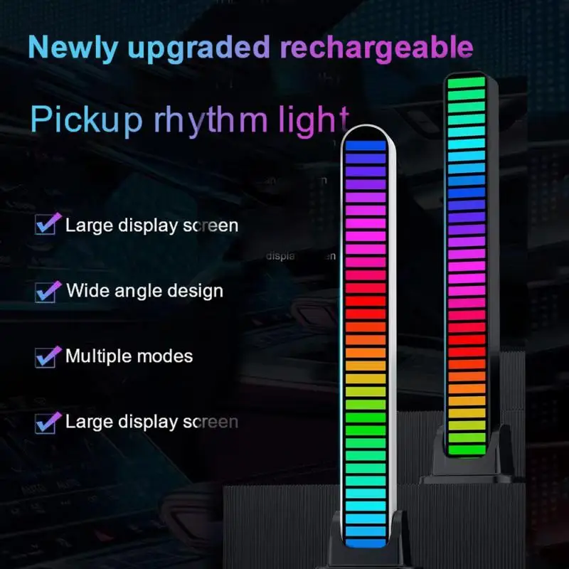 

Автомобильный атмосферный светильник, новинка, RGB, с голосовой активацией, Ритмическая музыка, модификация автомобильного стола, светодиод...