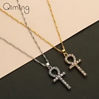 Женское Ожерелье с кулоном в виде креста на ногу с фианитами