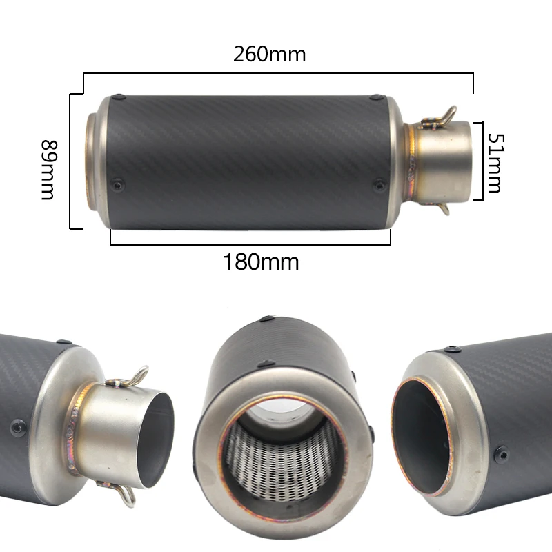 Универсальный глушитель выхлопной трубы для мотоцикла из углеродного волокна 35