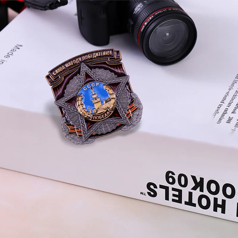 Soviet Victory Day Honor Medal USSR Russian St. George ribbon GLORY TO PEOPLE WINNER Great Patriotic War military badge brooch | Украшения