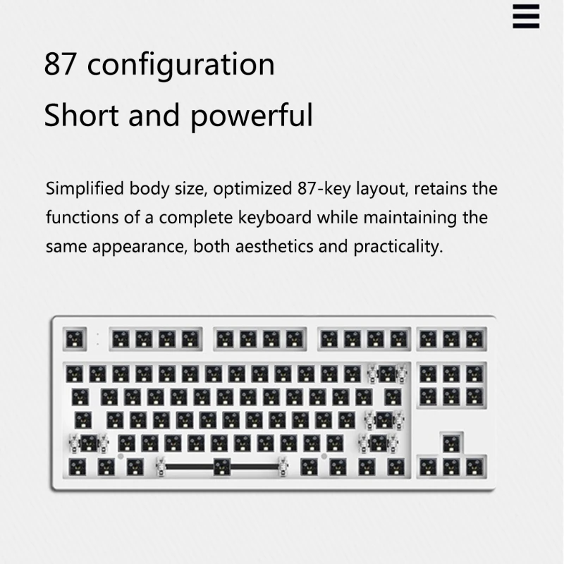 mk870 wired gaming mechanical keyboard kit 87 key rgb backlit luminous keyboard type c port for laptop and gamer diy free global shipping