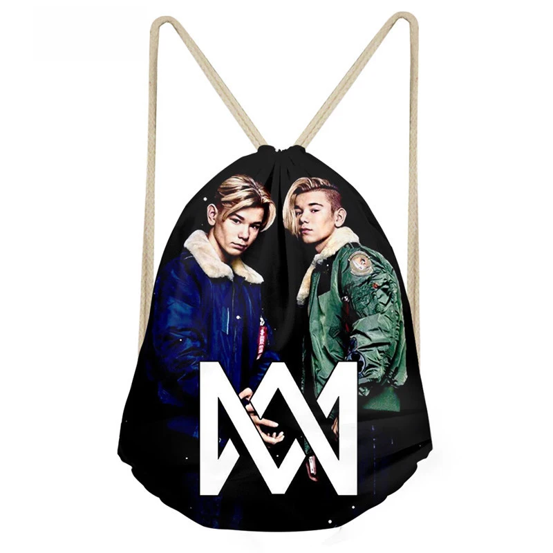 Тикин Маркус и Мартинус Печать Drawstring сумка Детские рюкзаки для подростков