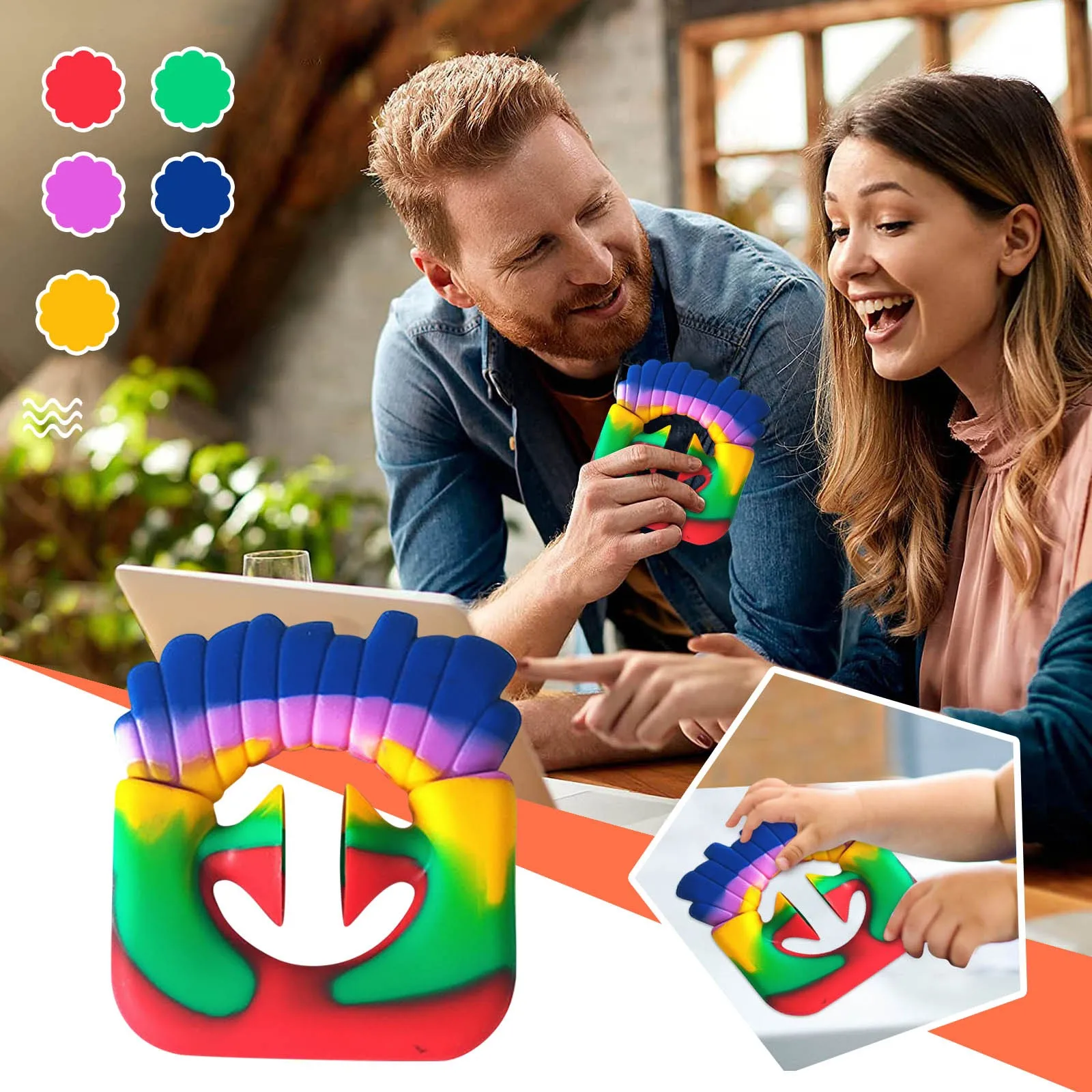 

Fidget Toys Tie-Dyed Silicone Colored Sucker Grip Forces Pinching Music Decompression Toy For Kids Adults Antistress Hand