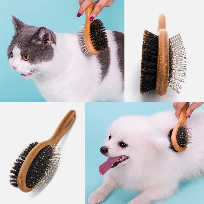 

Truelove Pet Double-sided Brush Comb Stainless Steel Needle Bristles Hair Brush Grooming Competition Vacation For Cat & Dog