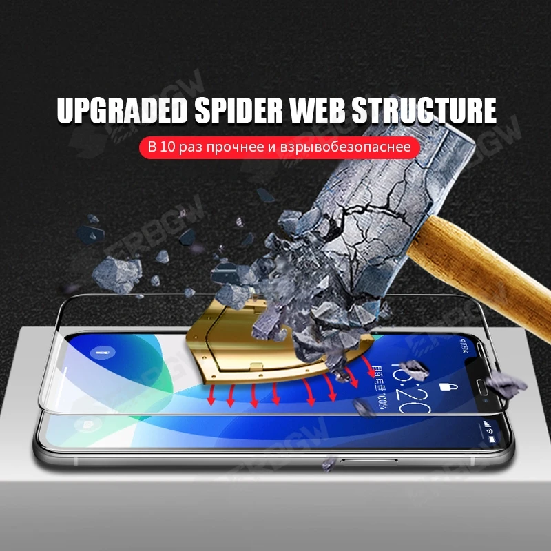 

100D Tempered Glass On The For iPhone 12 7 8 6 Plus Screen Protector For iPhone X XS XR 11 12 Pro Max 12 Mini Protective Glass