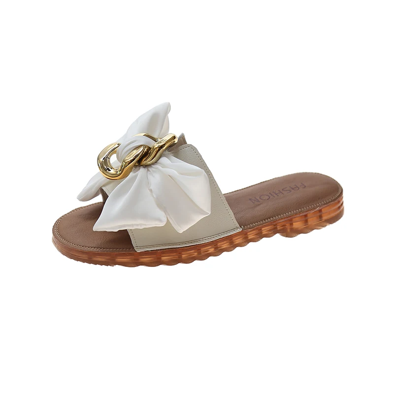 

2021 new fashion personality net red bow soft bottom non-slip slipper 2026