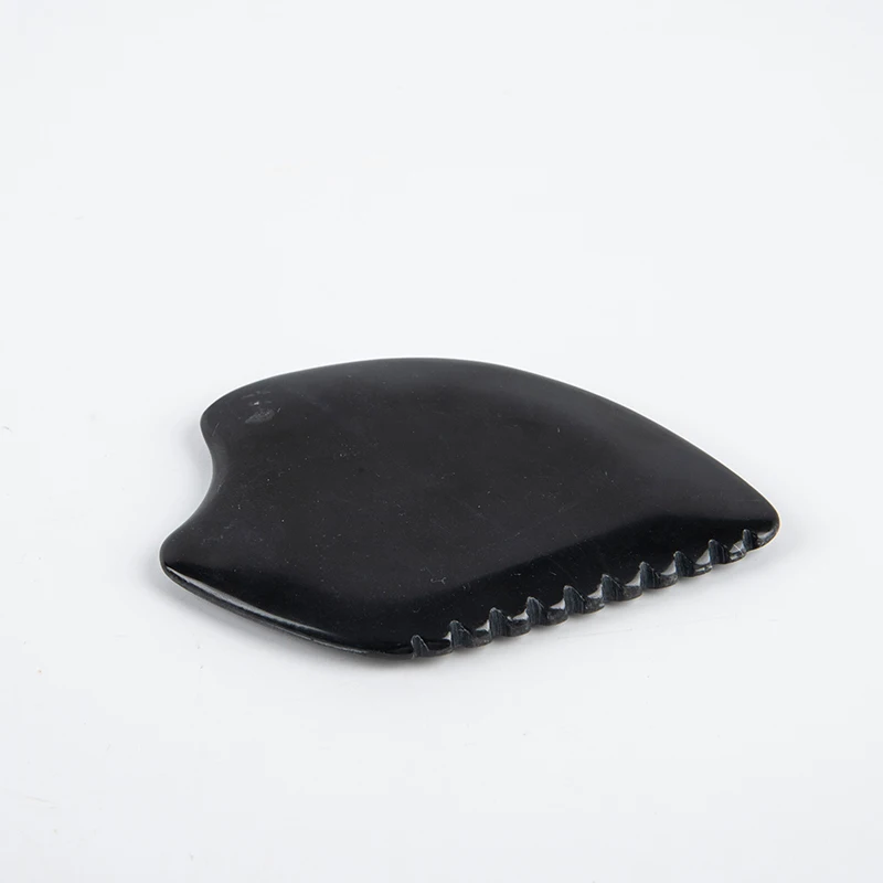 Массажер гуаша натуральный нефритовый для лица инструмент массажа расческа тела